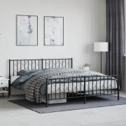 vidaXL Sängram utan madrass med fotgavel metall svart 180x200 cm