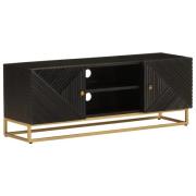 vidaXL Tv-bänk svart 110x30x40 cm massivt mangoträ och järn