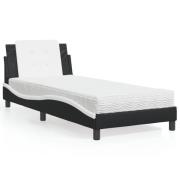 vidaXL Bed Frame without Mattress "Zadar" Black and White 137x190 cm F...