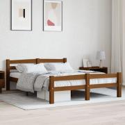 vidaXL Sängram utan madrass honungsbrun massiv furu 140x200 cm