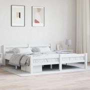vidaXL Sängram utan madrass vit massiv furu 180x200 cm