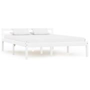 vidaXL Sängram utan madrass vit massiv furu 140x200 cm