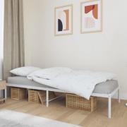 vidaXL Sängram metall vit 80x200 cm