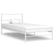 vidaXL Sängram utan madrass vit metall 90x200 cm
