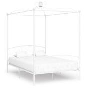vidaXL Sänghimmel utan madrass vit metall 120x200 cm