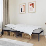 vidaXL Sängram metall svart 100x190 cm