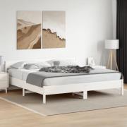 vidaXL Sängram utan madrass vit 200x200 cm massiv furu