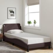 vidaXL Sängram utan madrass mörkbrun 90x190 cm tyg