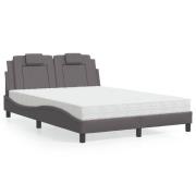 vidaXL Bed "Viana" with Mattress Grey 140x200 cm Faux Leather