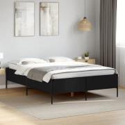 vidaXL Sängram svart 135x190 cm konstruerat trä och metall