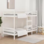 vidaXL Våningssäng vit 90x200 cm massiv furu