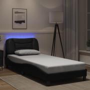 vidaXL Bed Frame with LED without Mattress "Hvar" Black 90x190 cm