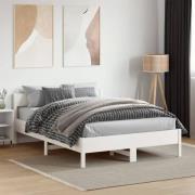 vidaXL Sängram utan madrass vit 140x190 cm massiv furu