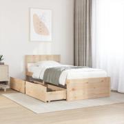 vidaXL Sängram utan madrass 75x190 cm massiv furu