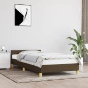 vidaXL Sängram utan madrass mörkbrun 90x200 cm tyg