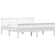 vidaXL Sängram utan madrass vit massiv furu 180x200 cm