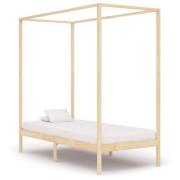 vidaXL Sänghimmel utan madrass massivt trä 90x200 cm