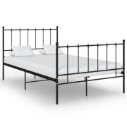 vidaXL Sängram utan madrass svart metall 120x200 cm