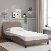 vidaXL Sängram med huvudgavel cappuccino 100x200 cm konstläder