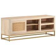 vidaXL Tv-bänk 110x30x40 cm massivt mangoträ och järn