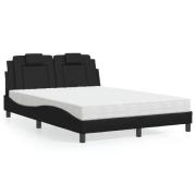 vidaXL Bed "Viana" with Mattress Black 140x200 cm Faux Leather