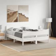 vidaXL Sängram utan madrass vit 150x200 cm massiv furu