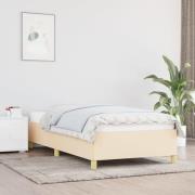 vidaXL Sängram utan madrass gräddvit 90x190 cm tyg