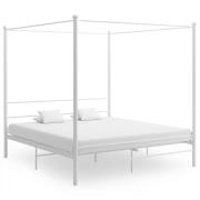 vidaXL Himmelsäng vit metall 200x200 cm