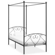 vidaXL Sänghimmel utan madrass grå metall 100x200 cm