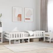 vidaXL Sängram utan madrass vit 100x200 cm massiv furu