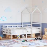 vidaXL Dagbädd med tak vit 90x200 cm massiv furu