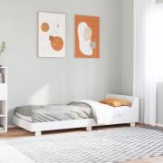 vidaXL Sängram utan madrass vit 75x190 cm massiv furu