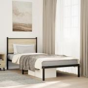 vidaXL Sängram utan madrass metall sonoma-ek 80x200 cm