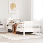 vidaXL Sängram utan madrass vit 90x200 cm massiv furu