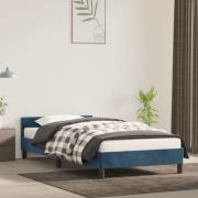vidaXL Sängram utan madrass mörkblå 90x200 cm sammet