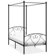 vidaXL Sänghimmel utan madrass svart metall 120x200 cm