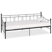 vidaXL Dagbädd utan madrass svart metall 90x200 cm