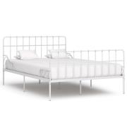 vidaXL Sängram utan madrass med ribbotten vit metall 120x200 cm