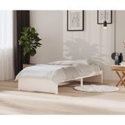 vidaXL Sängram vit massivt trä 90x200 cm