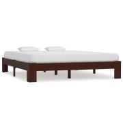 vidaXL Sängram utan madrass mörkbrun massiv furu 160x200 cm