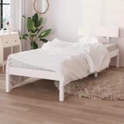 vidaXL Sängram vit massiv furu 90x190 cm
