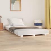vidaXL Sängram vit 90x200 cm massiv furu