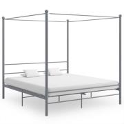 vidaXL Himmelsäng grå metall 200x200 cm