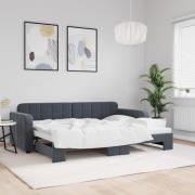 vidaXL Dagbädd utdragbar mörkgrå 80x200 cm sammet