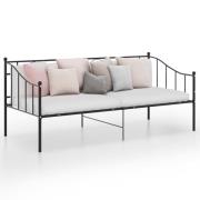 vidaXL Sängram bäddsoffa svart metall 90x200 cm