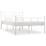 vidaXL Sängram utan madrass vit metall 120x200 cm