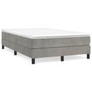 vidaXL Ramsäng med madrass ljusgrå 120x190 cm sammet