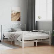 vidaXL Sängram utan madrass vit metall 120x200 cm