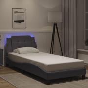 vidaXL Bed Frame with LED without Mattress "Zadar" Grey 90x200 cm
