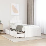 vidaXL Sängram utan madrass vit 100x200 cm massiv furu
